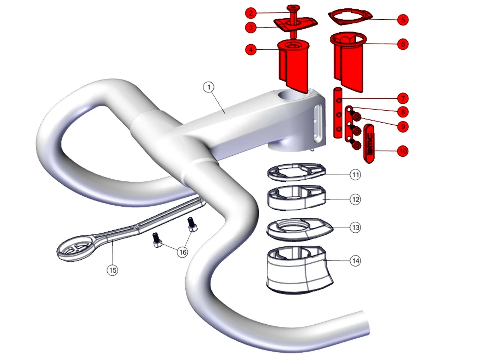 BMC Kit De Petits Composants Cockpit ICS Carbon 30000709 - 30001783 - 30003731 3 BMC Kit De Petits Composants Cockpit ICS Carbon 30000709 - 30001783 - 30003731