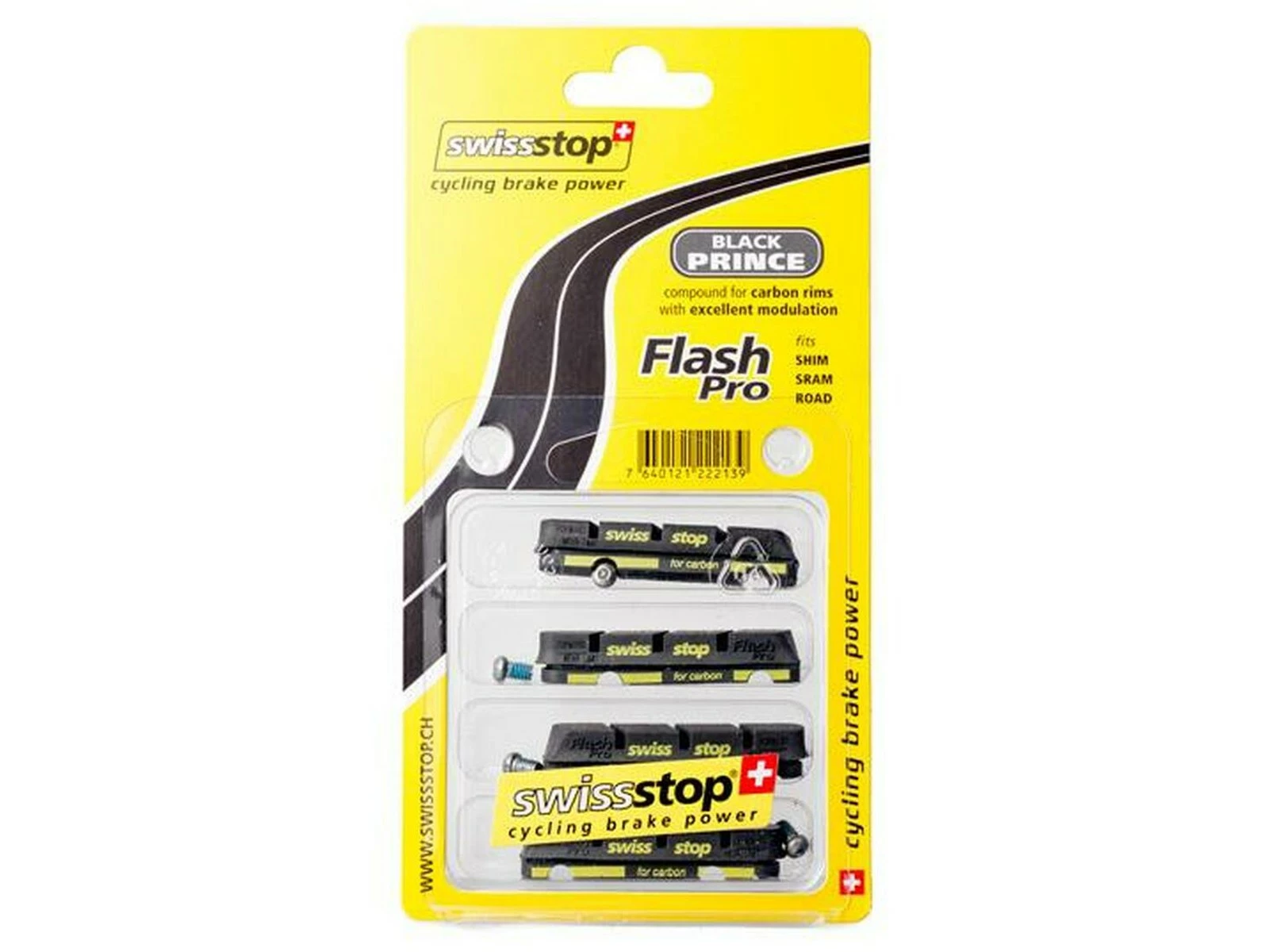 SWISSSTOP Pack De 4 Patins Flash Pro Black Prince Shimano/Sram - Carbone 4 SWISSSTOP Pack De 4 Patins Flash Pro Black Prince Shimano/Sram - Carbone – Image 2