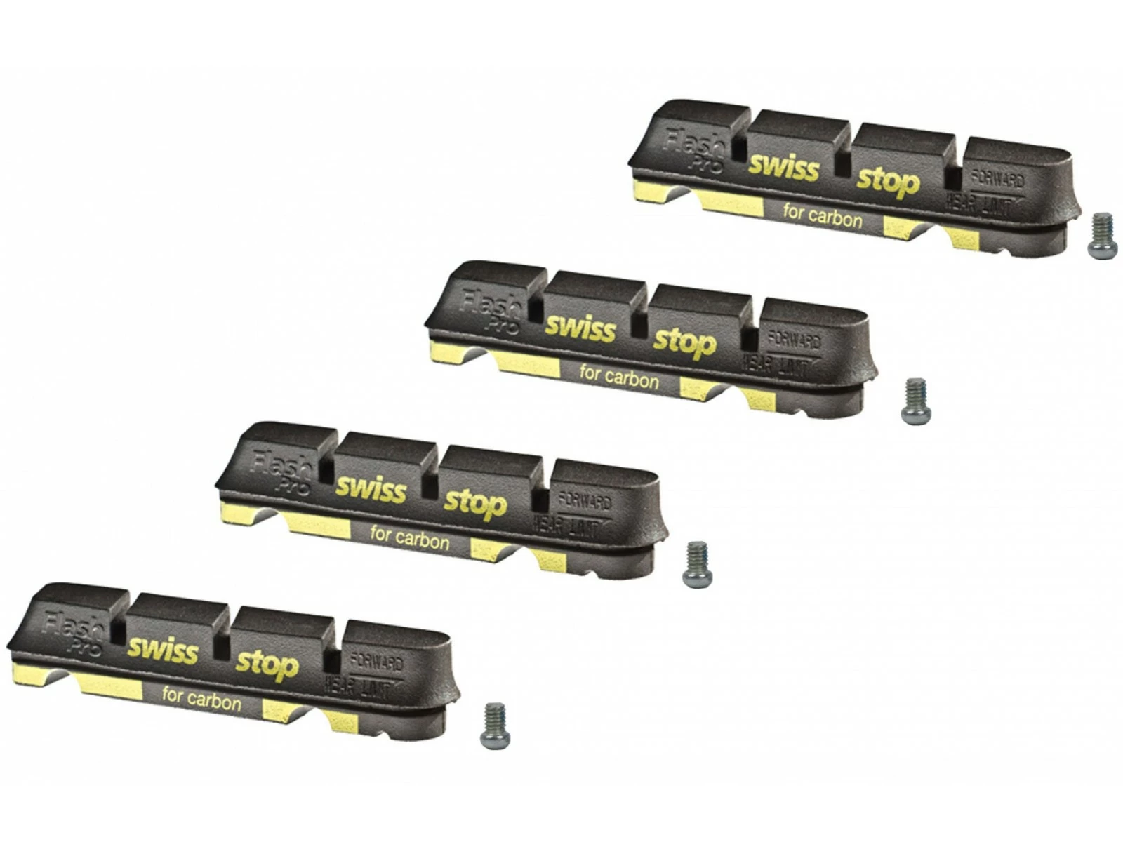 SWISSSTOP Pack De 4 Patins Flash Pro Black Prince Shimano/Sram - Carbone 3 SWISSSTOP Pack De 4 Patins Flash Pro Black Prince Shimano/Sram - Carbone